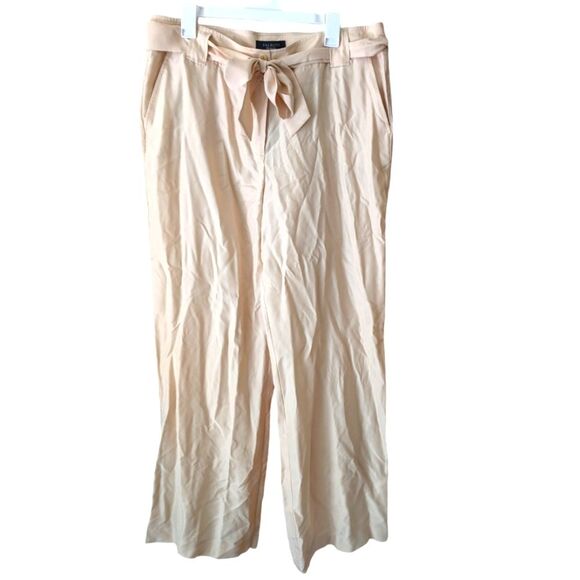 Talbots Heritage 100% Silk Wide Leg Cream Pants Size 16 - Picture 1 of 12